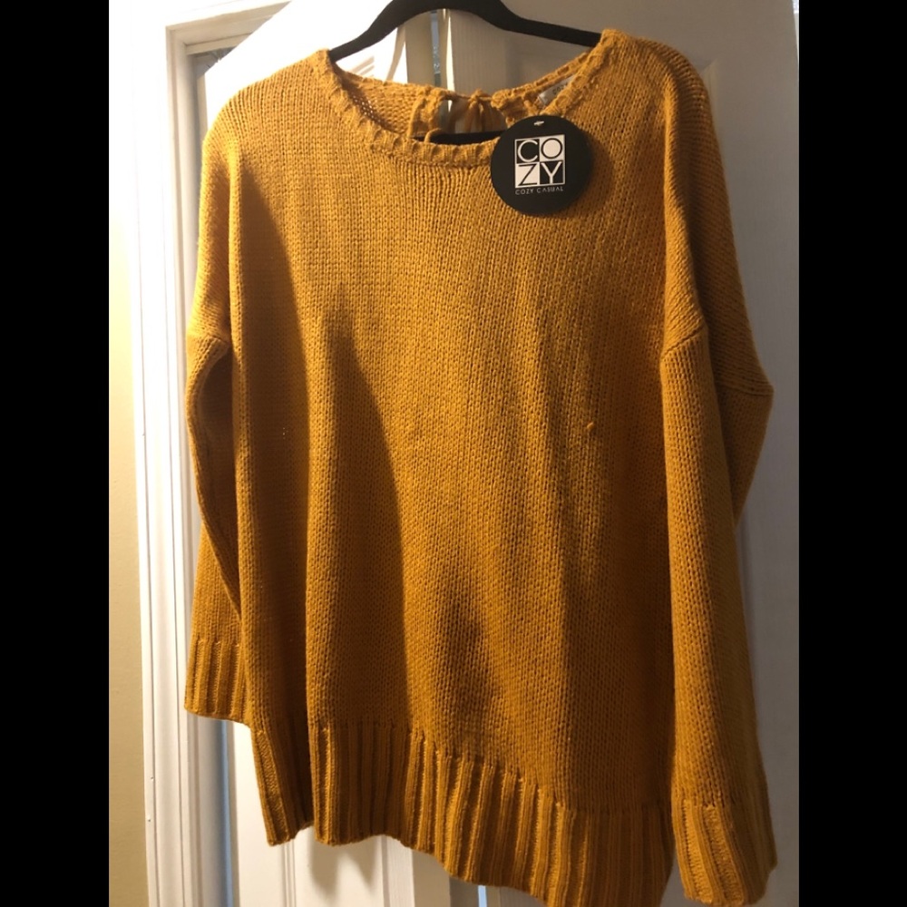 Mustard sweater from Pink Coconut Boutique